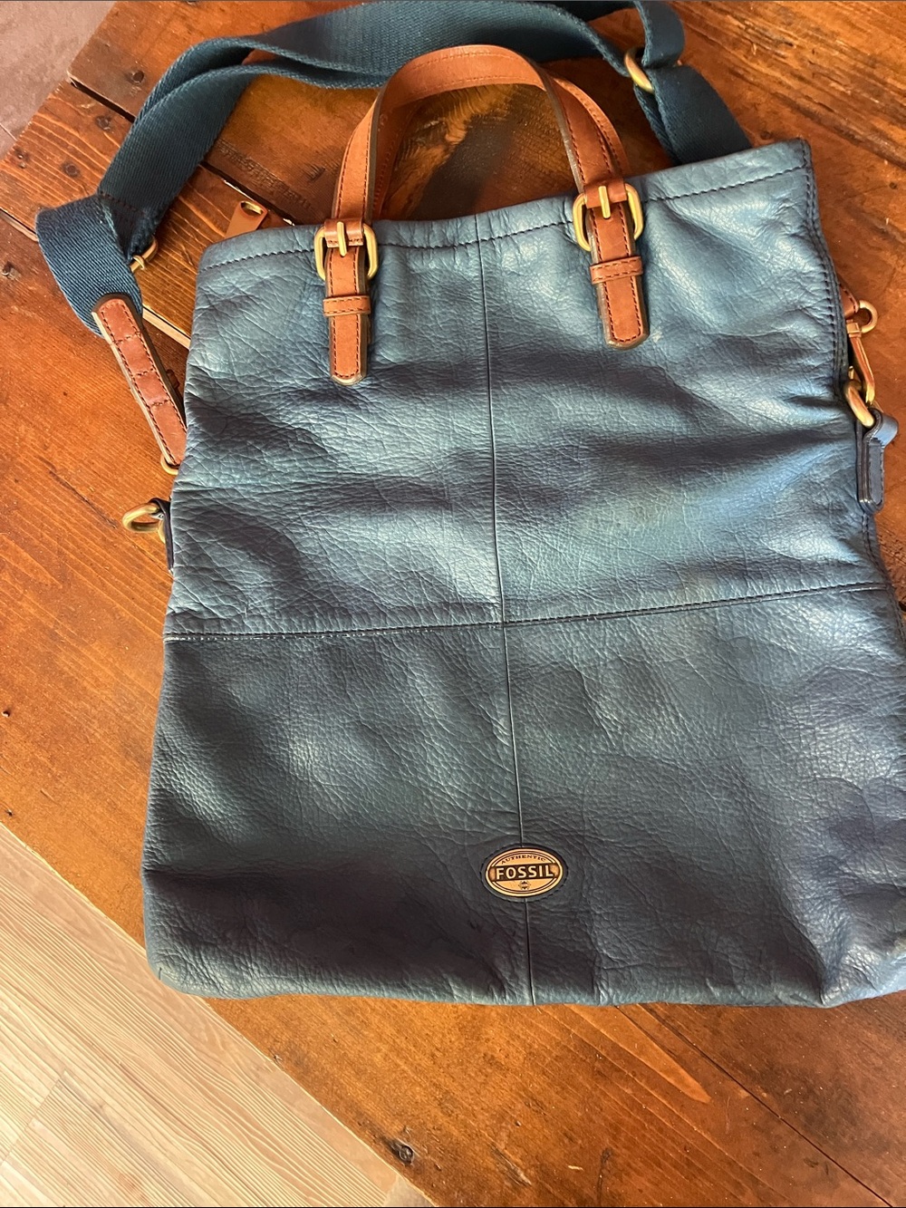 Vintage leather boho fossil satchel bag